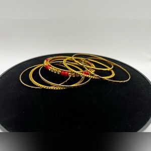 Vintage Gold Tone Bangles SET of 7